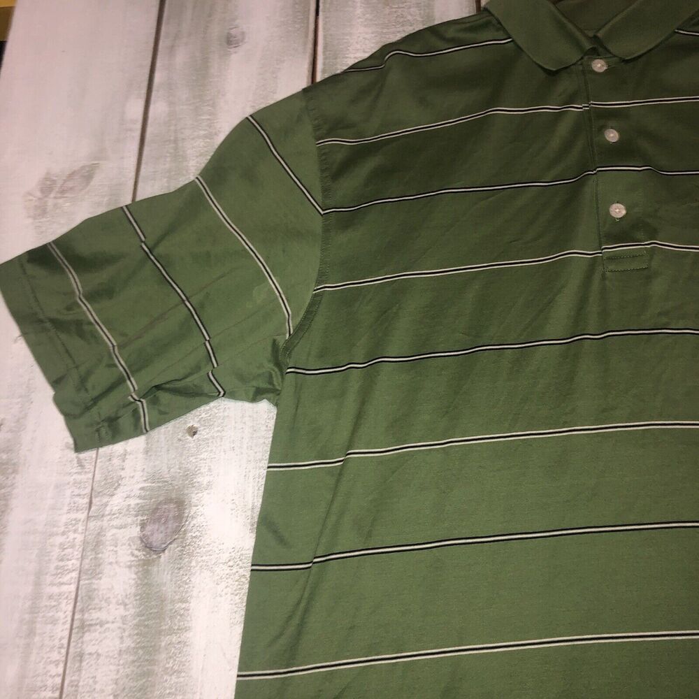 Masters Amen Corner Men's L Green Short Sleeve Pima Cotton Button Golf Polo - Picture 4 of 11